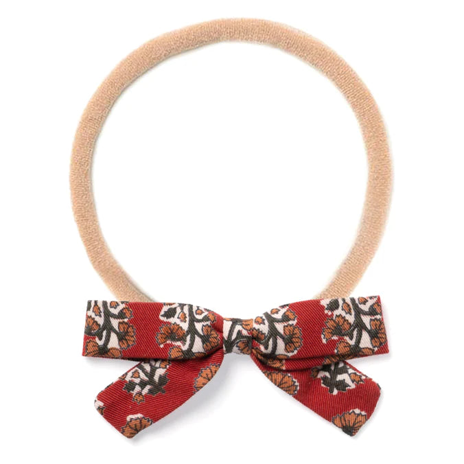 Red Floral Bow Headband