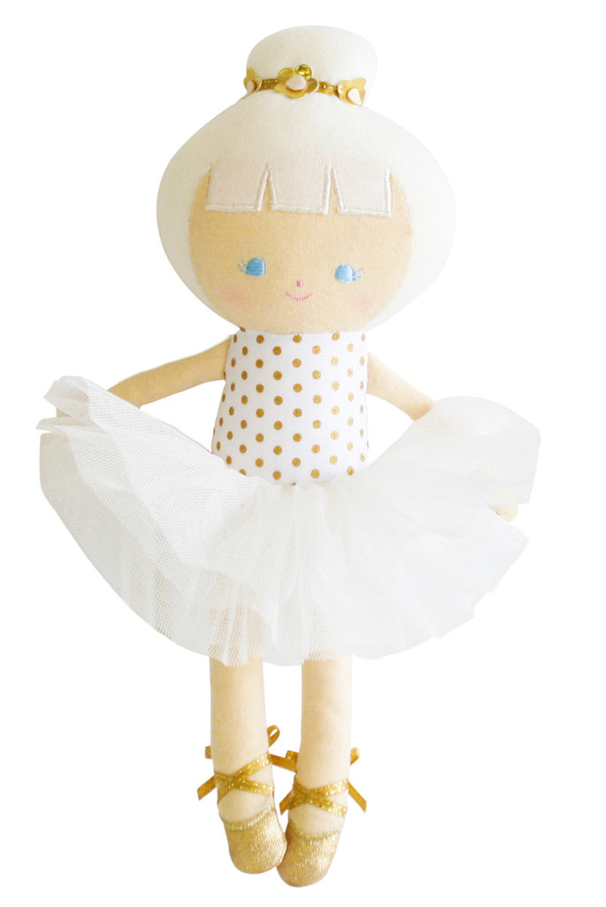 Gold Polka Dot Baby Ballerina Doll