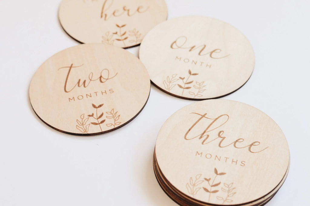 Floral Milestone Wooden Cards