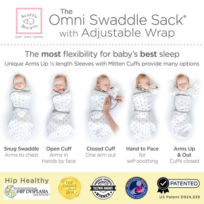 Three Hearts Muslin Sack with Wrap