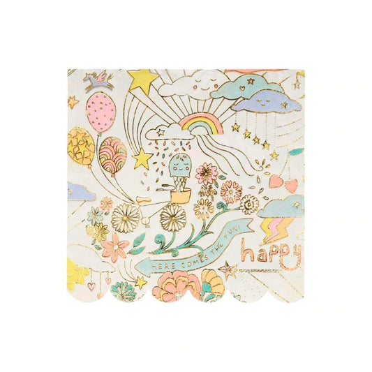 Happy Doodle Small Napkins