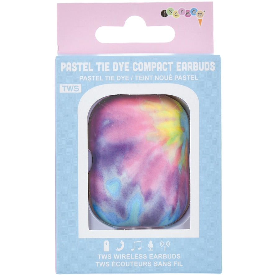 Pastel Tie Dye Compact Earbuds