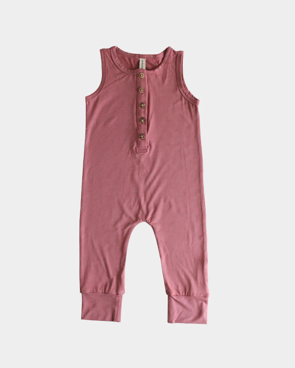 Pink Henley Tank Romper
