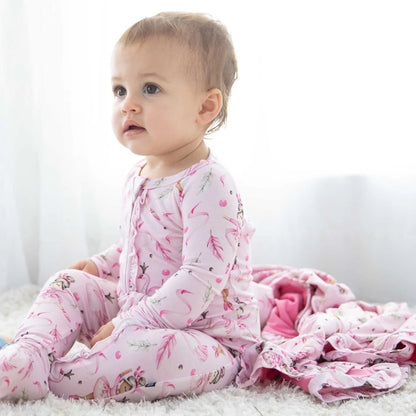 Pink Ballerina Ruffle Blanket