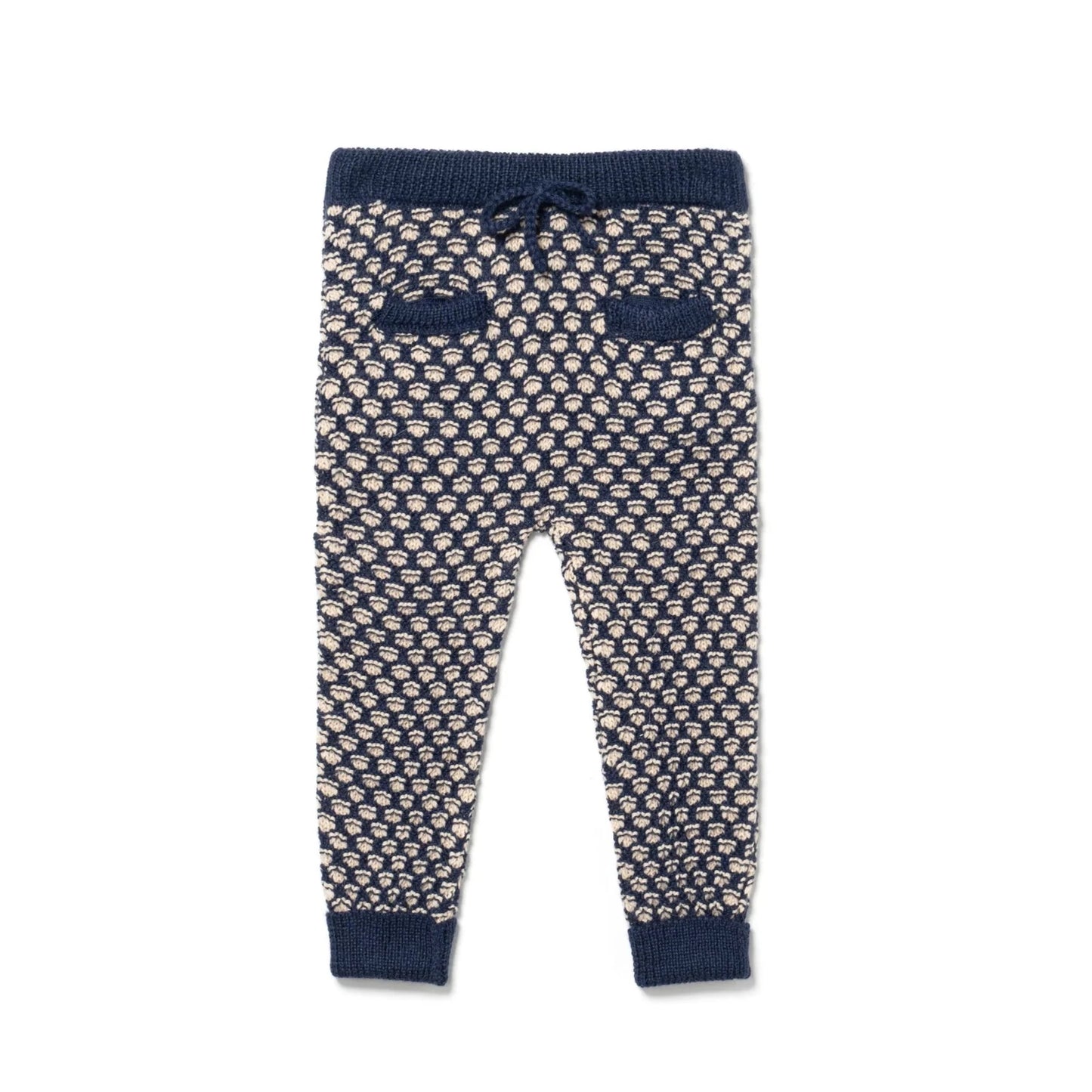 Navy & Cream Knit Pants