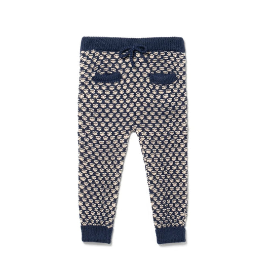 Navy & Cream Knit Pants