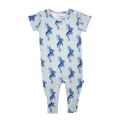 Blue Dragon Snap Romper