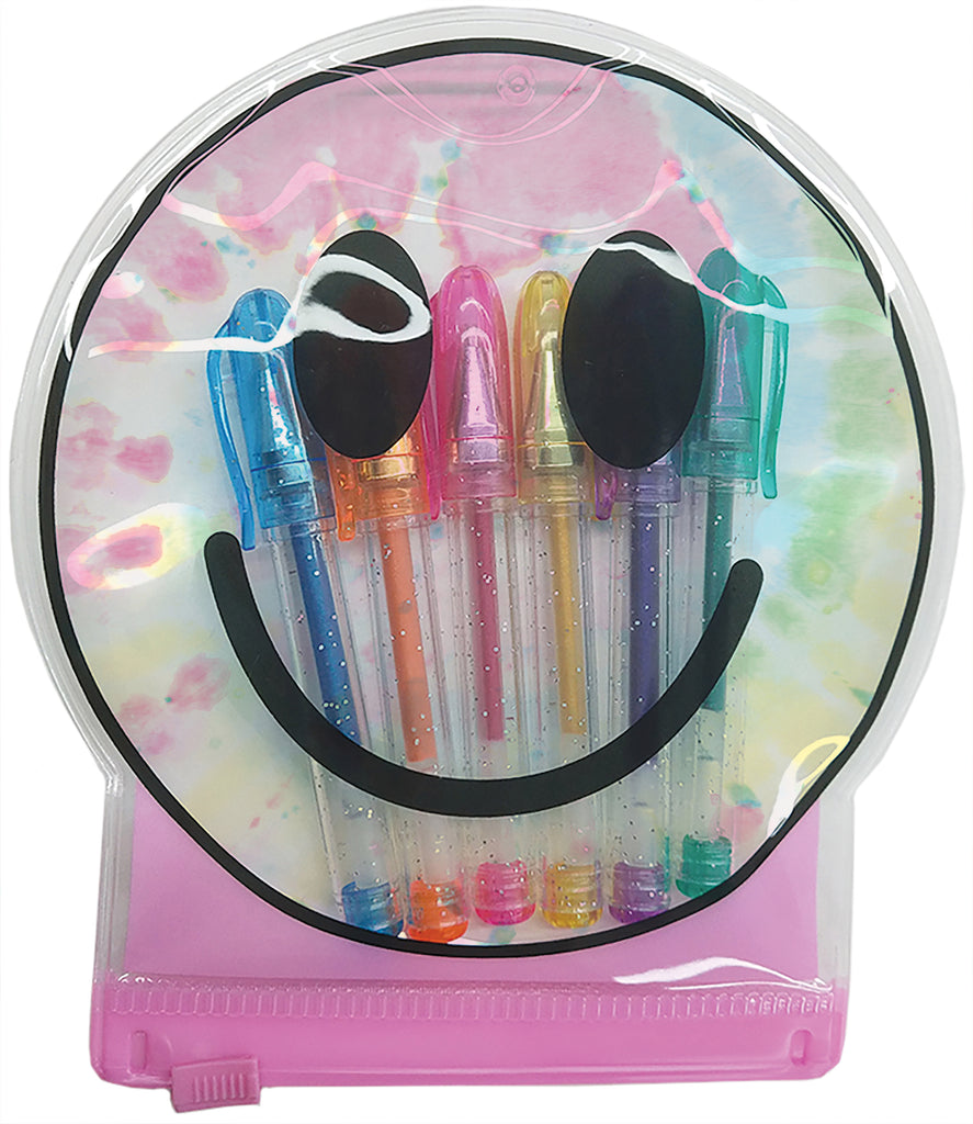 Tie Dye Happy Face Mini Gel Pens