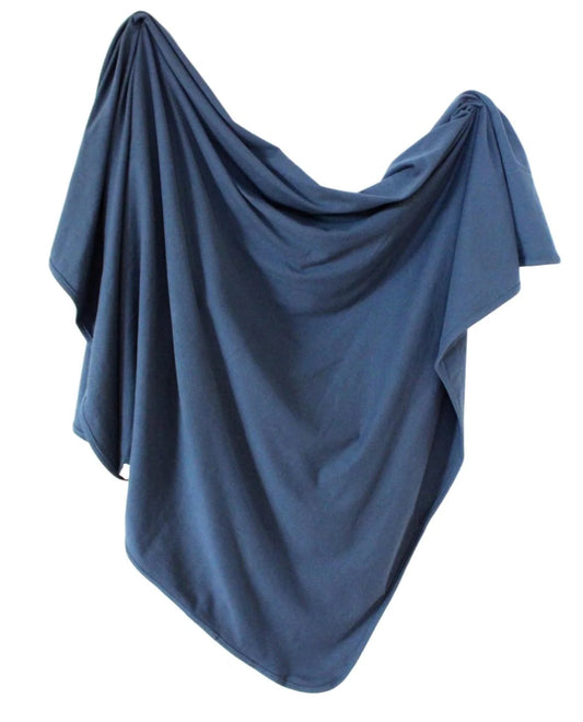 Navy Cotton Organic Swaddle