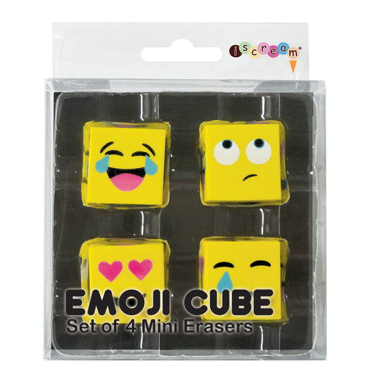 Emoji Cube 3D Mini Eraser Set