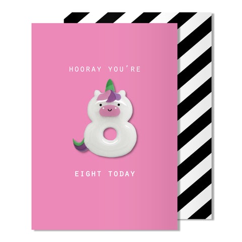 Removable Magnet 8 Birthday Card Unicorn