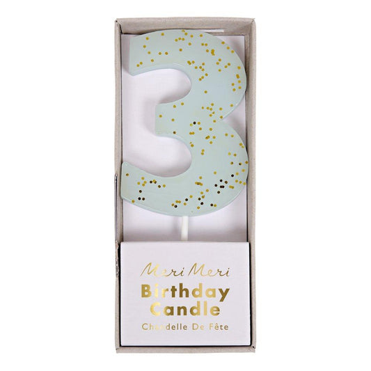 Number "Three" Candle
