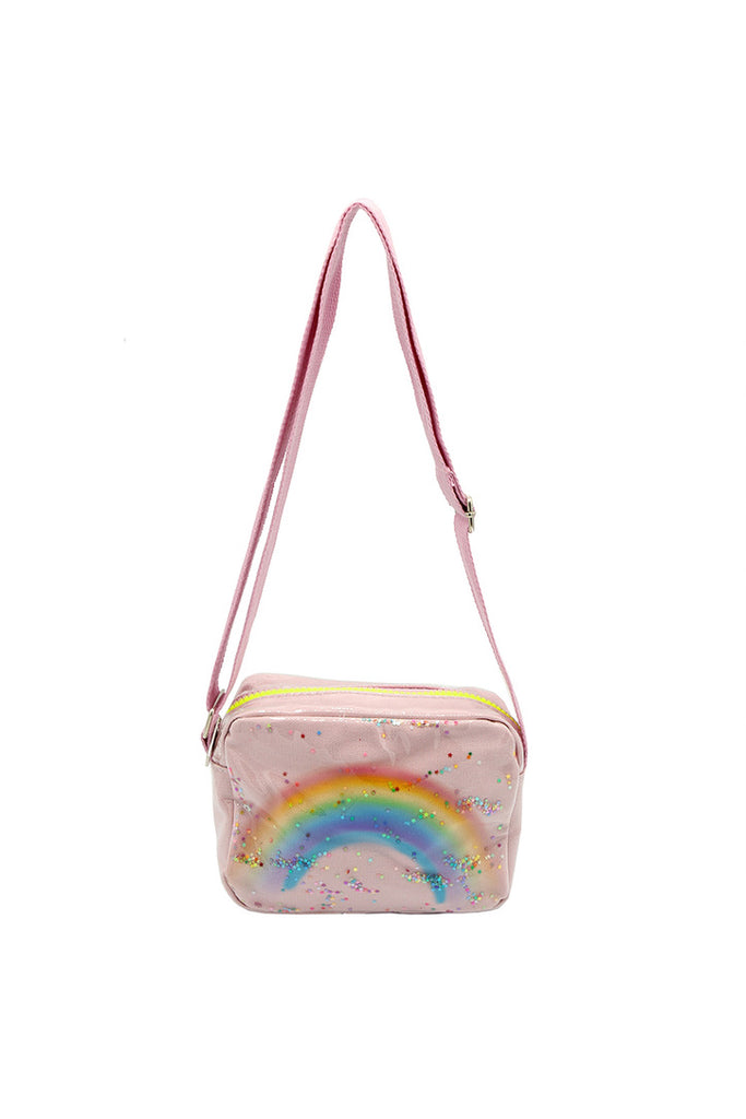 Pink Glitter Rainbow Mini Crossbody Bag