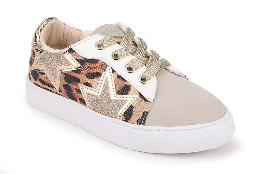 Miss Harper Sneaker in Leopard Print & Gold