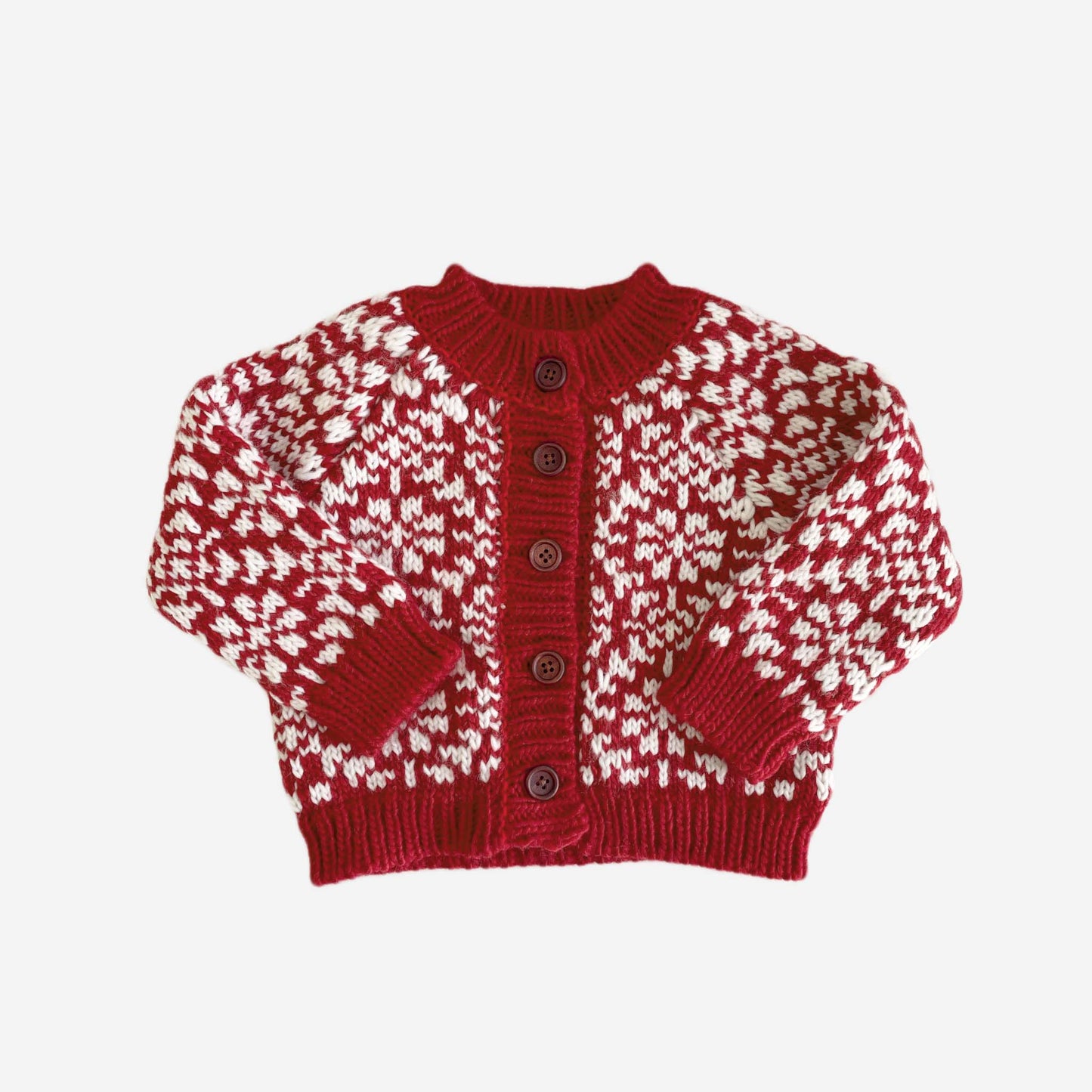Red Snowfall Cardigan