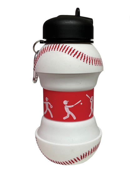 Kids Collapsible Baseball Silicone Water Bottle