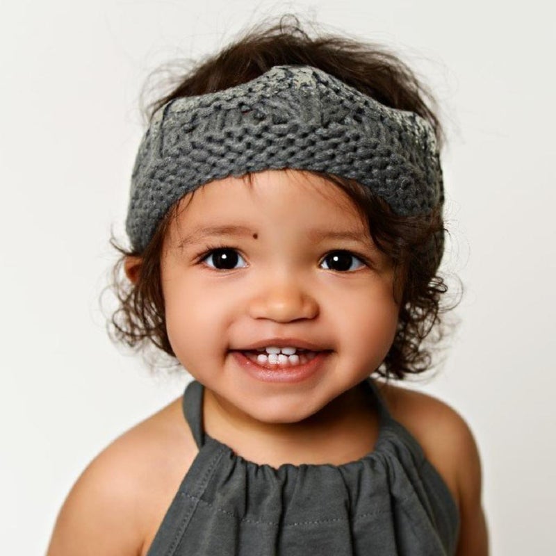 Gray & Silver Hand-Knit Crown