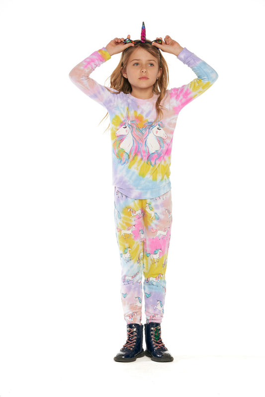 Tie Dye Reflected Unicorn Hacci Sweatshirt