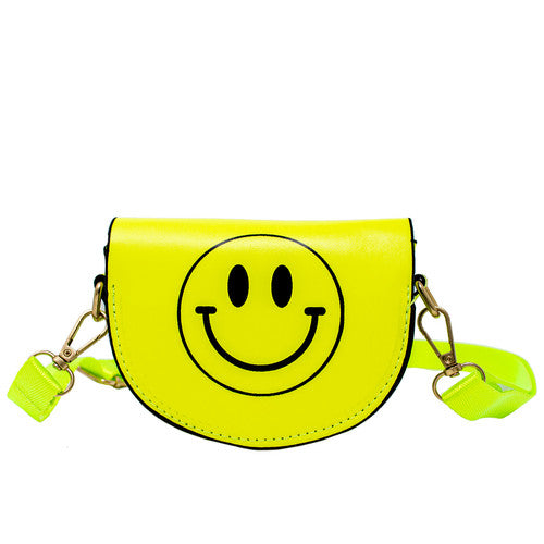Neon Yellow Happy Face Mini Bag