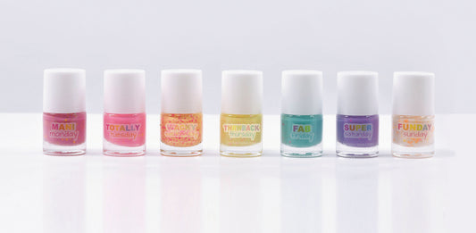 Days of the Week Confetti Nail Polish