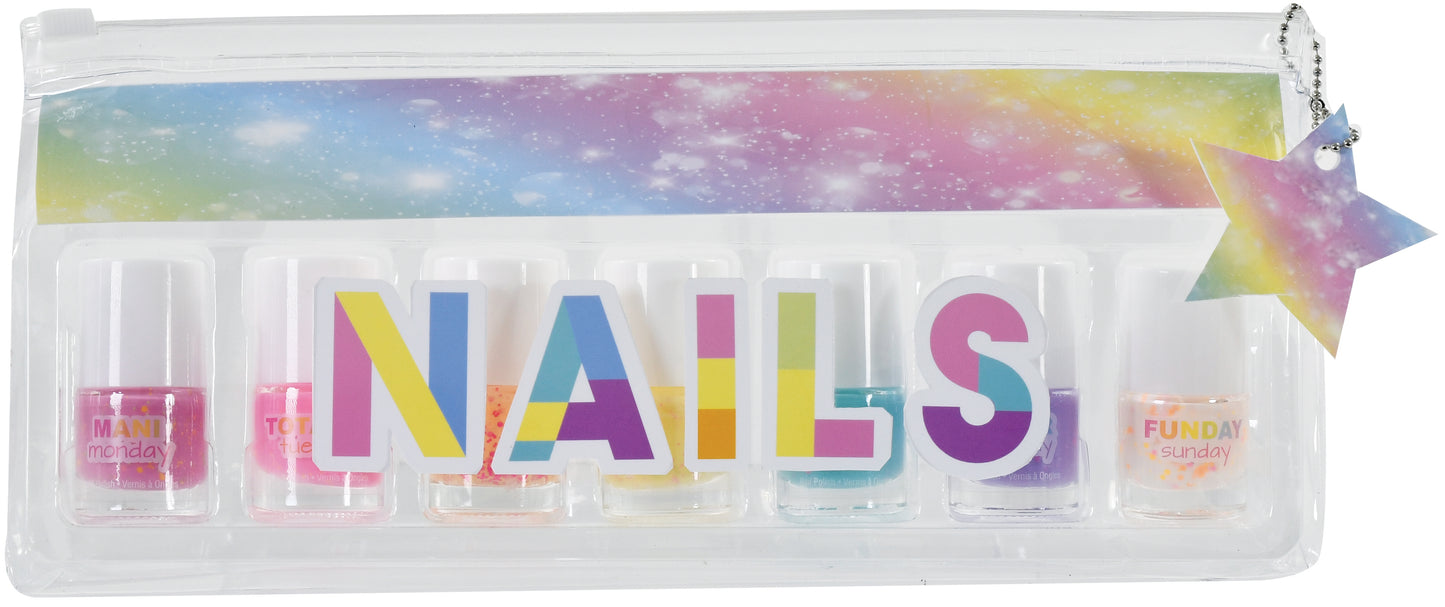 Days of the Week Confetti Nail Polish