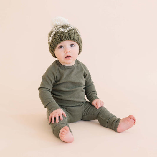 Olive Diamond Faire Isle Hat