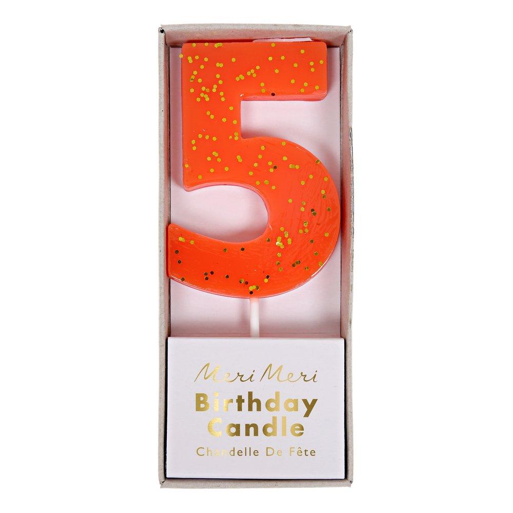 Number  "Five" Candle