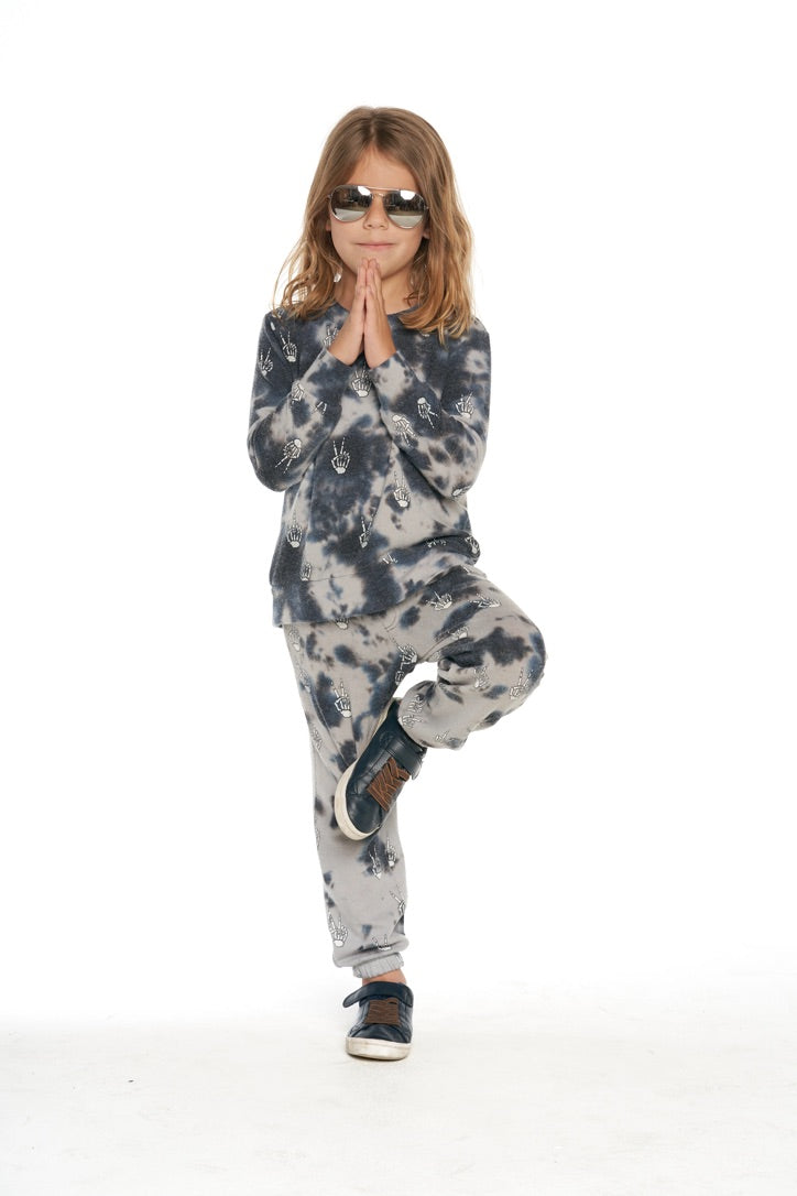 Tie Dye Skeleton Peace Hacci Sweatpants