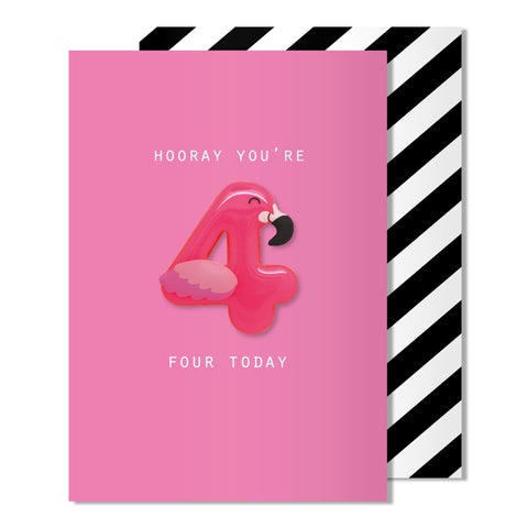 Removable Magnet 4 Birthday Card Flamingo
