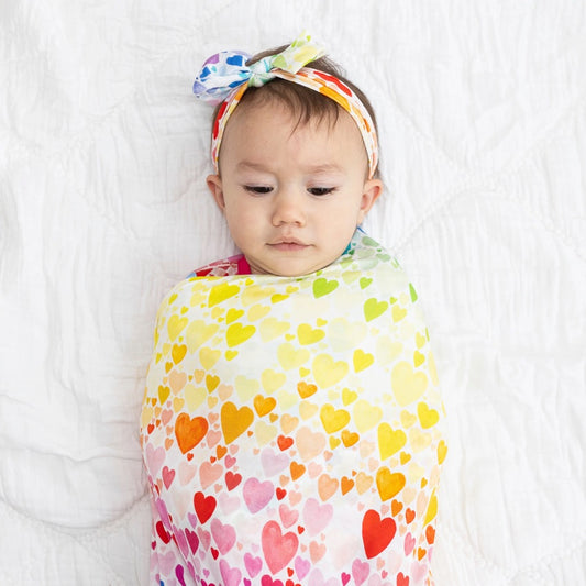 Rainbow Hearts Swaddle