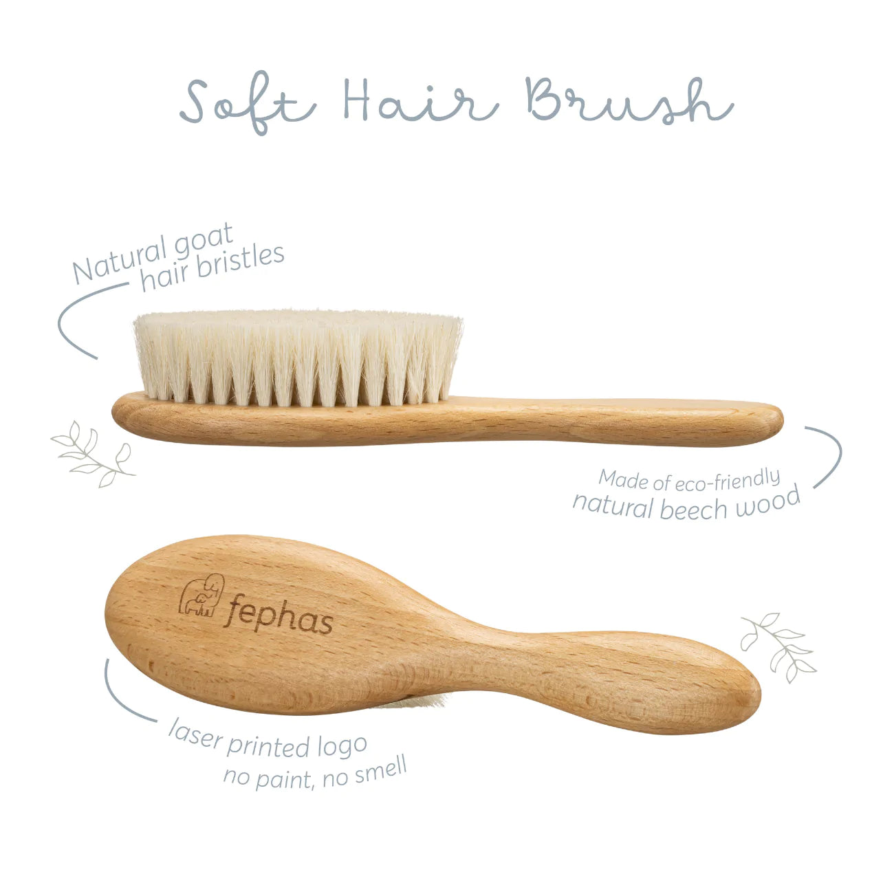 Wooden Baby Goat Hair Brush