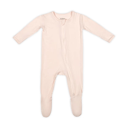 Peachy Pink Zip Bamboo Footie