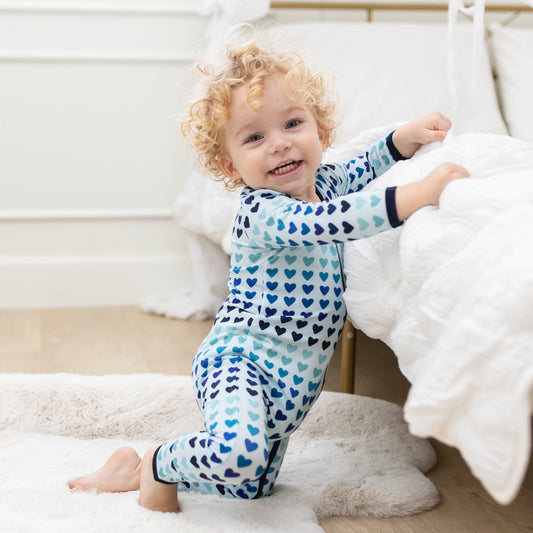 Ombré Blue Hearts Romper