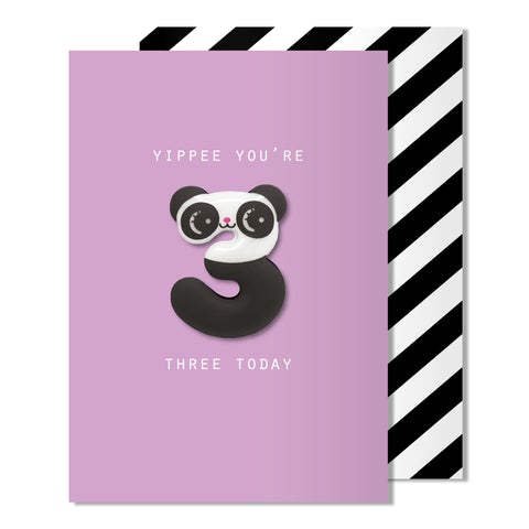 Removable Magnet 3 Birthday Card Panda