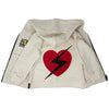 Cream Heart Zip Hoodie