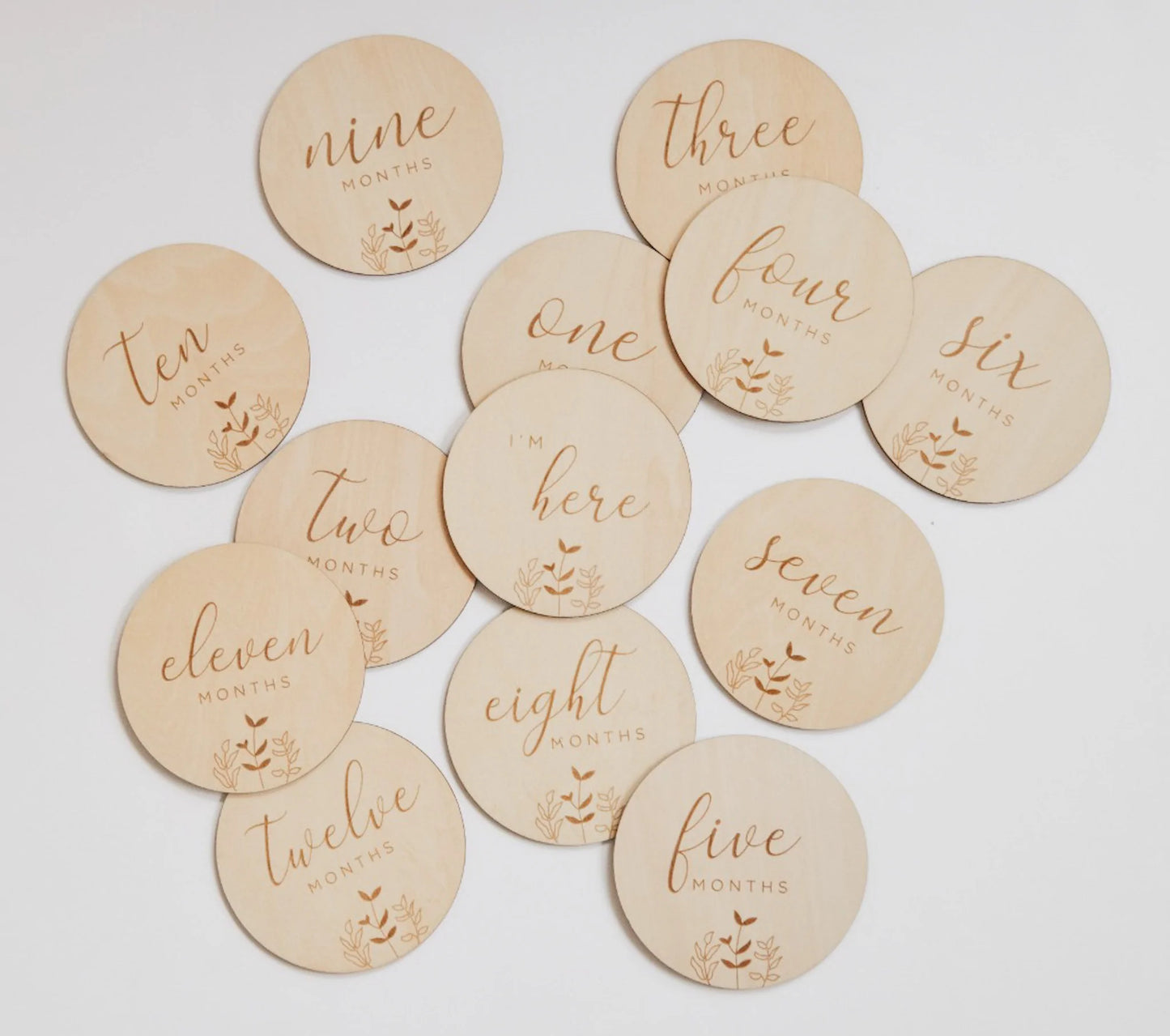 Floral Milestone Wooden Cards