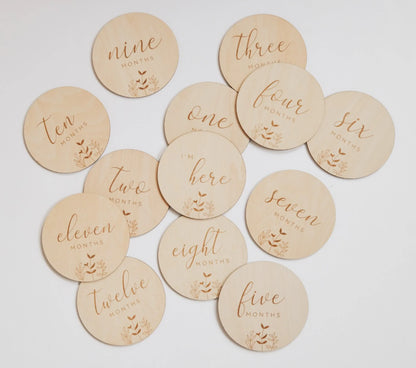 Floral Milestone Wooden Cards