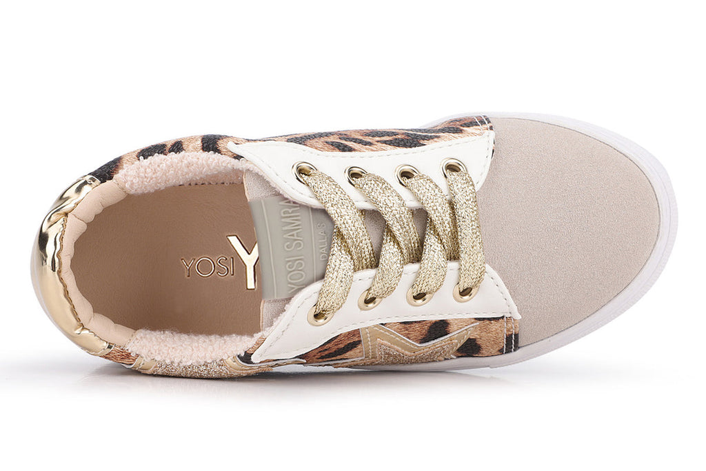 Miss Harper Sneaker in Leopard Print & Gold