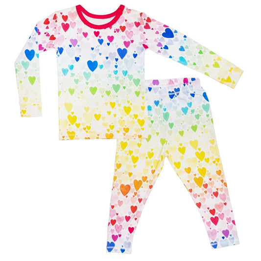 Rainbow Hearts Pajama Set