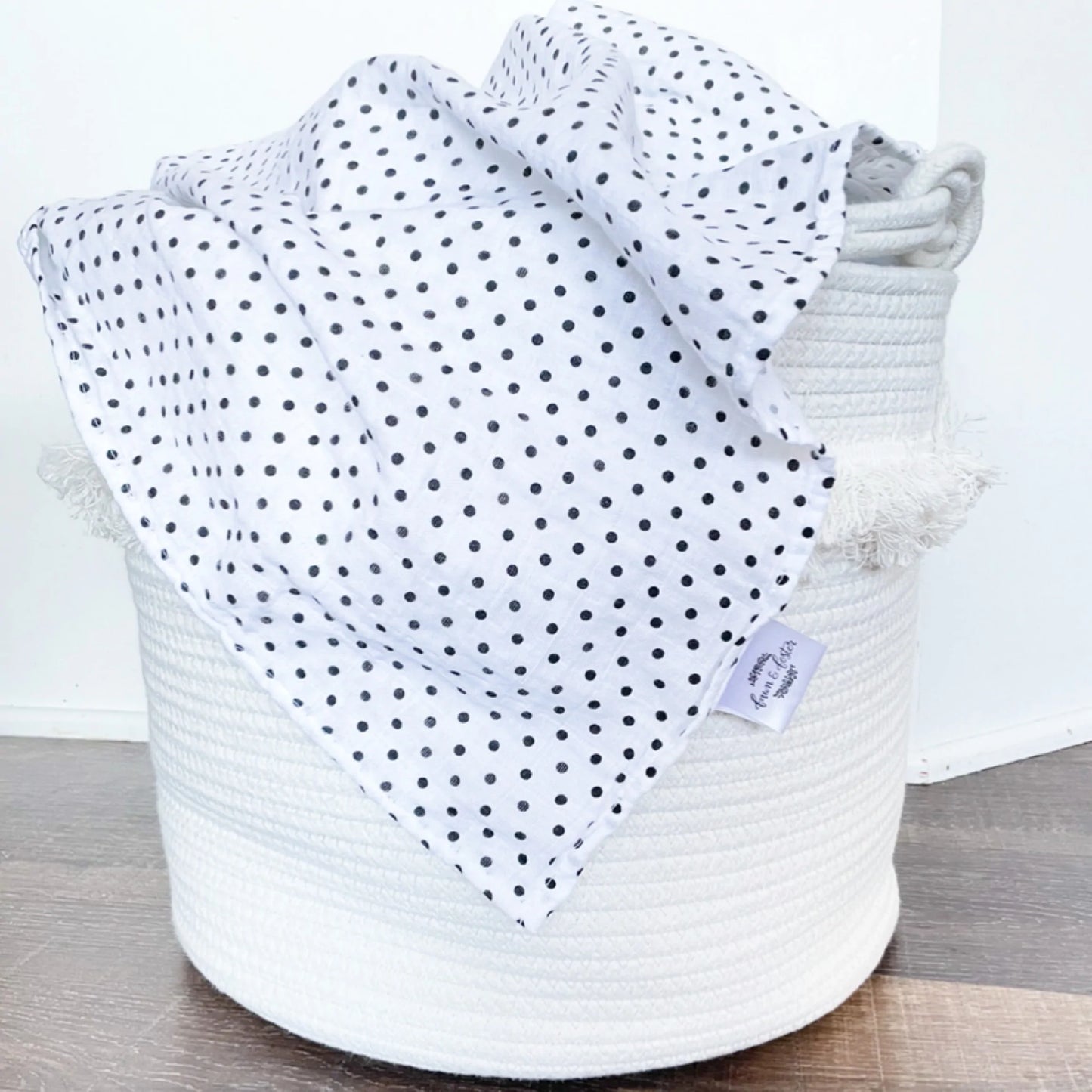 Polka Dot Muslin Gauze Organic Swaddle