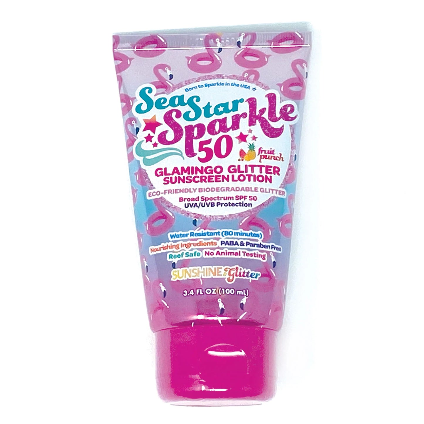 Pink Flamingo Glitter Sunscreen