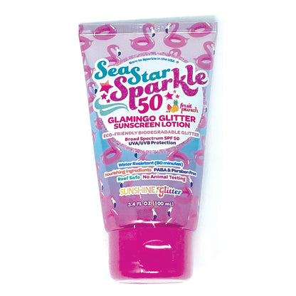 Pink Flamingo Glitter Sunscreen
