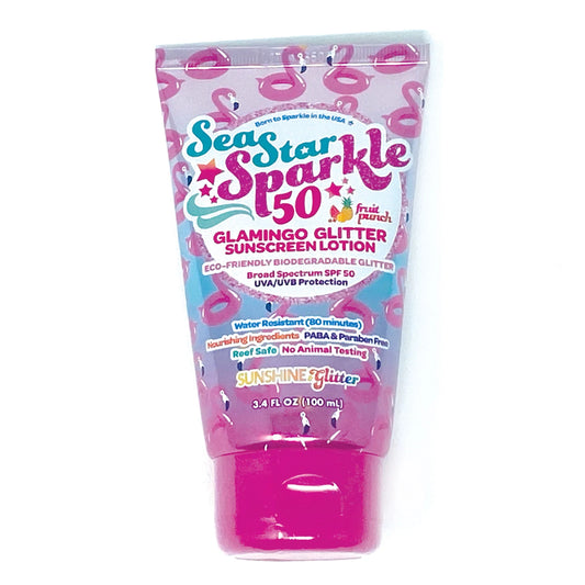Pink Flamingo Glitter Sunscreen