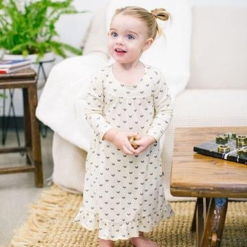 Gray Hearts Boho Dress