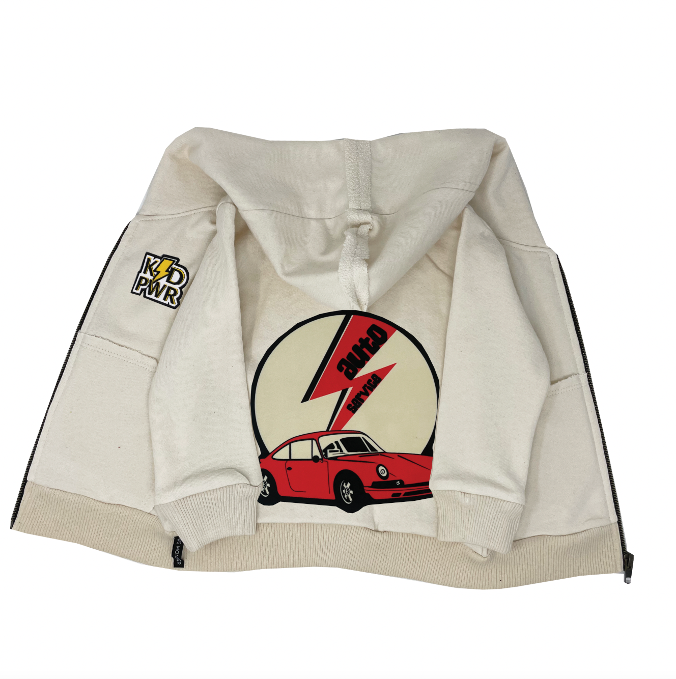 Cream Auto Service Zip Hoodie