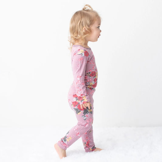 Mauve Cherry Blossom Pajama Set