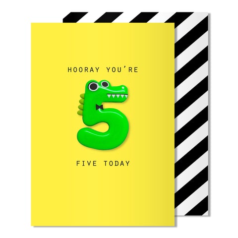 Removable Magnet 5 Birthday Card Crocodile