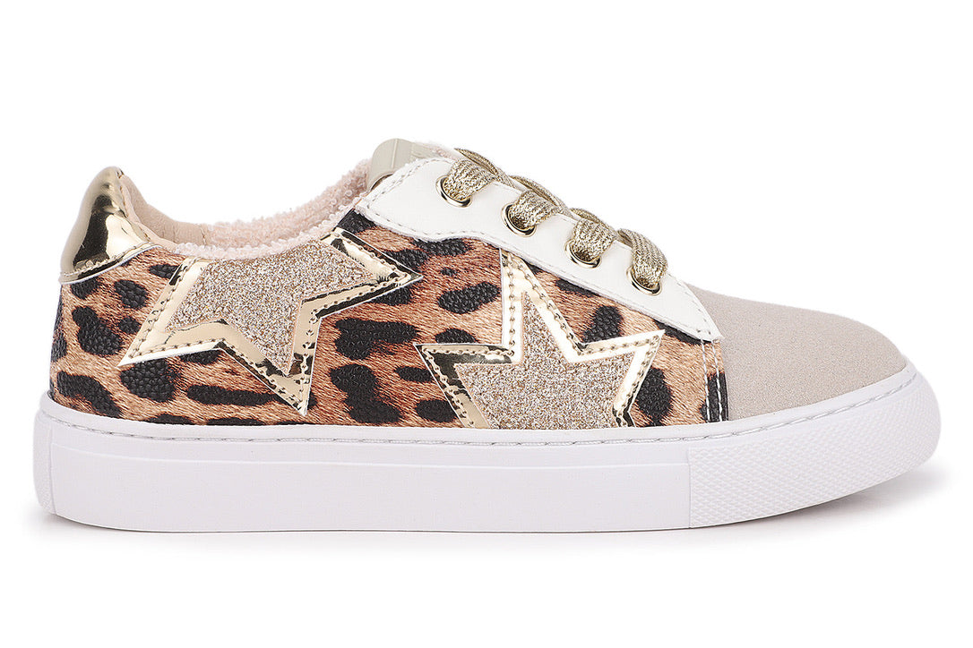 Miss Harper Sneaker in Leopard Print & Gold