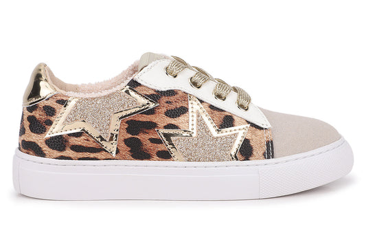 Miss Harper Sneaker in Leopard Print & Gold