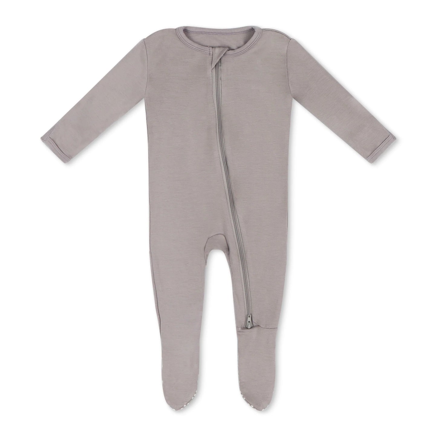 Gray Zip Bamboo Footie